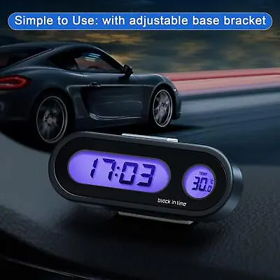 £5.41 • Buy 12V LCD Digital LED Car Electronic Time Clock Thermometer 2 In 1 Backlight R0E7