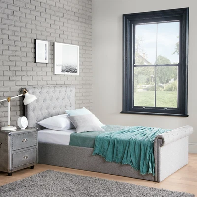 £209.98 • Buy King Size Bed Ottoman Double Bed Sleigh Storage Side Lift Bed Frame & Mattress