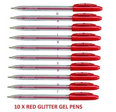 Linc Shine 10 X  Sparkled GLITTER Gel Pens 0.7 Mm FINE Tip 10 Colours All Colour • £2.99