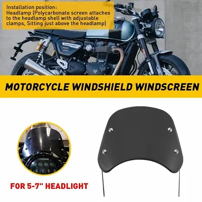 For Honda BMW SUZUKI Motorcycle 5-7'' Headlight Fairing Windshield Windscreen US • $20.89