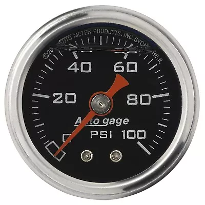 Auto Meter 2174 1-1/2  Mechanical Fuel Pressure Gauge 0-100 PSI Black NEW • $47.98