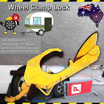 1x Wheel Clamp Disc Lock Anti-Theft Security Safety Auto Car Vehicle Heavy Duty • $47.13