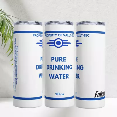 Fallout Pure Drinking Water Tumbler 20oz Vault Tec Fast Shipping • $24.99