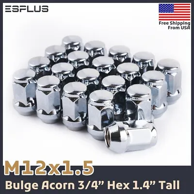 [20] Chrome 12x1.5 Acorn Lug Nut Fit Ford Bronco Escape Focus Fusion Chrysler • $19.99