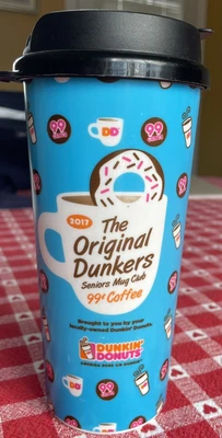 $0.99 • Buy Vintage Dunkin Donuts Coffee Seniors Mug Club 99 Cents 2017