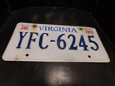 Virginia License Plate VA # YFC-6245 Tag Expired In 2005 • $7