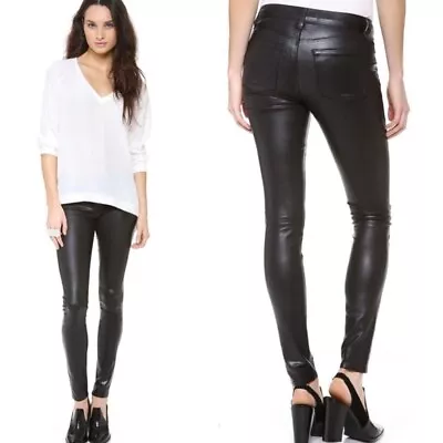 NWT J Brand Coated Super Skinny Faux Leather Jeans Black Size 26 • $83