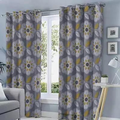 DTEX HOMES Heavy Thick Blackout Curtains Eyelet Ring Top Pair With Tie Back • £14.99