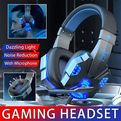 Headphones  LED Xbox Surround Stereo Bass Mic 3.5mm Gaming Headset For PC • $23.88