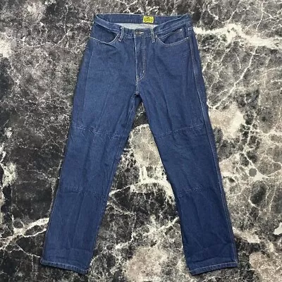 Draggin Jeans Kevlar Lined Blue — Double Knee Motorcycle Pants Actual 32x34 • $50