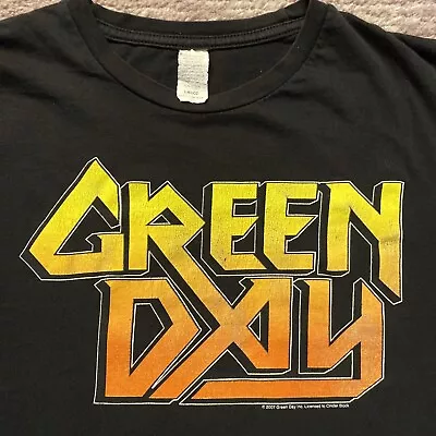 Vintage Green Day T Shirt 2007 Cinder Block Size L Black Yellow Orange • $15.51