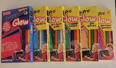 Fisher Price Doodle Pro Glow Accsy Packs (6) With Templates And Markers - New! • $24.99