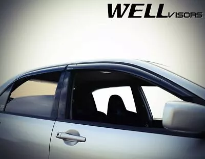 WellVisors CLIP-ON Side Window Visors For 02-06 Mitsubishi Lancer Evo VIII IX • $62.99