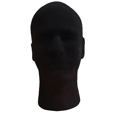 Manikin Head Male Foam Black Velvet Mannequin Stand Model Wig Hat Display Stand • $11.84