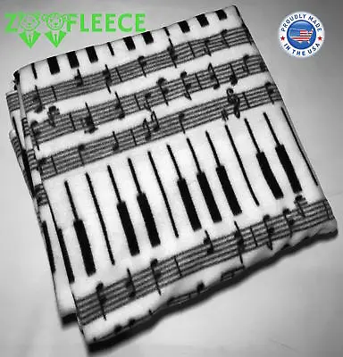 ZooFleece 50X60  Music Quarter Notes Piano Song Melody Blanket Bedding Throw • $29.71