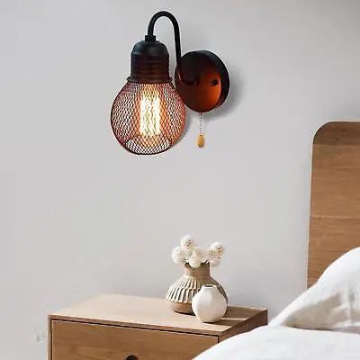 Black Industrial Wall Sconce Wall Mount Light Fixture With Pull Chain Switch For • £24.60