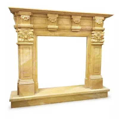 Frame Fireplace IN Marble Yellow Sienna L 59 1/8in • $8191.45