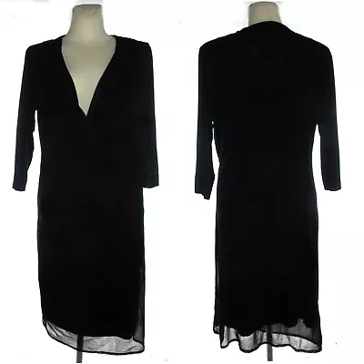 £52.55 • Buy EVA & CLAUDI Black Evening Elegant Designer Dress Long V Neck XL Viscose Stretch