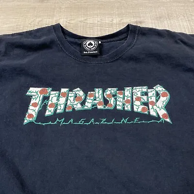 Thrasher Skateboarding Magazine Thorn And Rose Vintage Graphic Tee Shirt Large L • $12.50