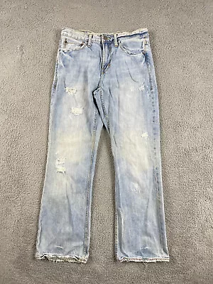 American Eagle Jeans Mens 31x32 Distressed Blue Light Wash Low Rise Boot Cut • $19.45