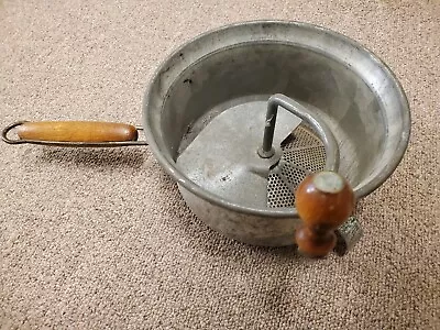 VINTAGE FOLEY FOOD MILL MASHER SIEVE RICER With WOOD HANDLES Pot Rests • $9