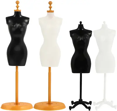 Mini Size Female Mannequin Torso 4Pcs Mini Doll Dress Form Manikin Body With Ba • $26.96