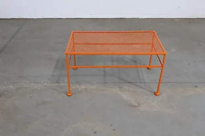 Mid-Century Modern Atomic Orange Salterini Style Outdoor Metal Coffee Table • $595