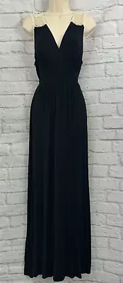 New Look Maternity Maxi Summer Dress Size 10 Black & Cream White Lace Back Tie • £12.33