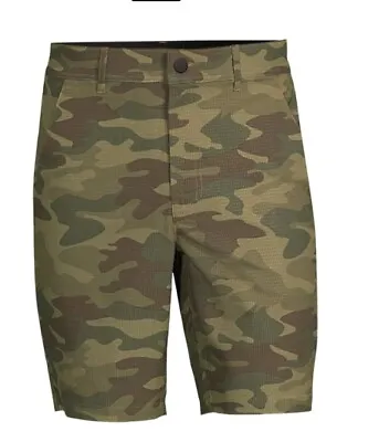 New Men's George Flat Front Shorts Green Camo 32 24 36 38 44 46 YOU PICK SIZE • $16.99