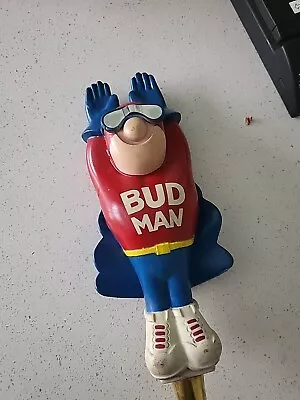 Vintage Budman Bud Man Superhero Budweiser 10  Draft Beer Tap Handle • $99