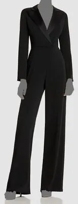 $272.26 • Buy $485 Jay Godfrey Women's Black Long Sleeve V-Neck Roland Tuxedo Jumpsuit Size 8