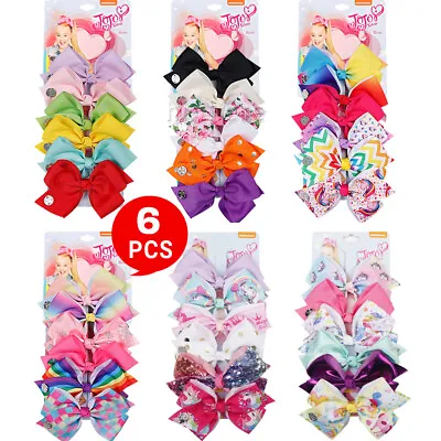 6pcs Signature For Jojo Siwa Bows Girls Fashion Hair Accessories Party Gift • $7.31