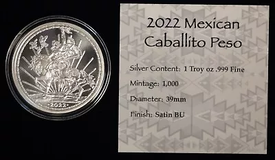 2022 Mexico Caballito Peso Coin 1 Oz Silver With Box • $102.95