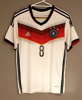 GERMANY NATIONAL FOOTBALL TEAM Adidas Mesut Özil #8 2014 Home Jersey Shirt Sz. M • £31.01