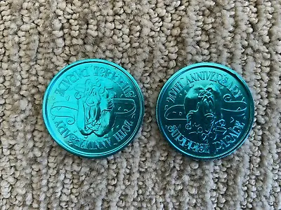 1991 Walt Disney World 20th Anniversary Surprise Parade 2 Coin Token Medallion  • $15.99