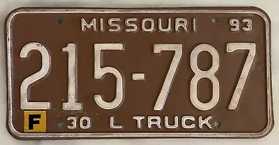 1993 Missouri Truck License Plate 215-787 • $19.99