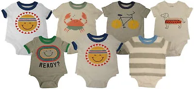 Ex-Store Baby Boys Cotton Bodysuit Short Sleeved Top • £4.99