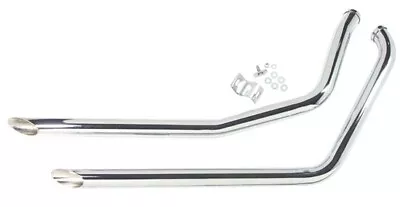 Chrome 1 3/4  Slash Cut Drag Pipe Exhaust For 86-06 Harley Softail 90001 • $84.60