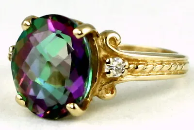 MYSTIC FIRE TOPAZ 10k Yellow Gold Ladies Ring -Handmade • R136 • $461.98