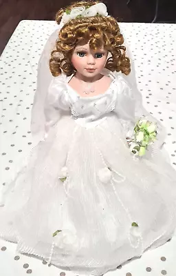 Vintage 1990s Homeart Porcelain Bridal Doll • $48