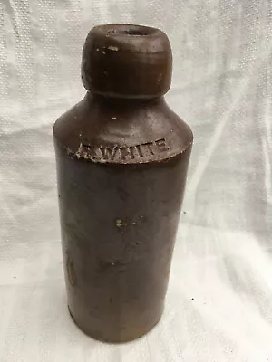 R. White London Impressed Stoneware Lemonade Ginger Beer Bottle C1890-1920 • £6.95