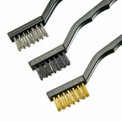 Mini Wire Brush 3 Pc. Stainless Steelbrassnylon Cleaning Detail Brushes • $5.48