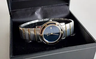 £350 • Buy Men's Eterna Galaxis Quartz Wrist Watch & Box Stainless Steel With Gold Accents