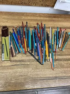 Vintage Mixed Lot Of 62 Drawing Drafting Pencils Used Venus Castell Staedtler • $12