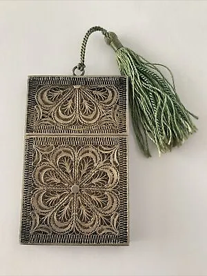 Vintage Silver Intricate Filigree Calling Card Case • $145