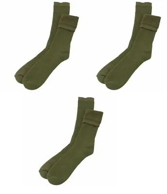 3-Pack Bellview Military Hiking Hunting Heavy Weight Wool Boot Socks OD Green • $18.99