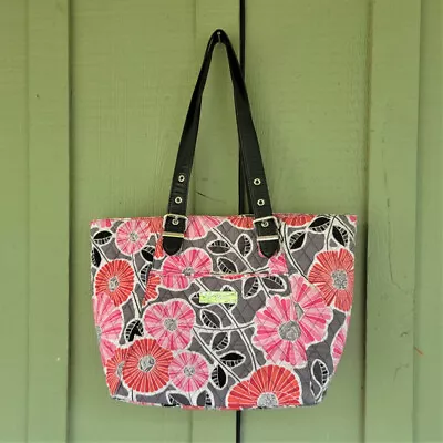 VERA BRADLEY Quilted Cherry Blossom Zip Top Tote Bag • $29.99