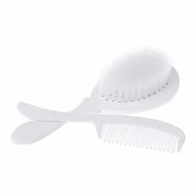 Baby Hair Brush & Comb Set White Soft Gentle Safe New Born Infant Care First • £3.32