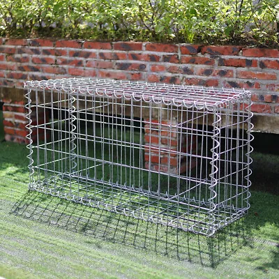 100x50x30cm Gabion Stone Basket Garden Wire Baskets Galvanized Steel Cage Fence • £32.95
