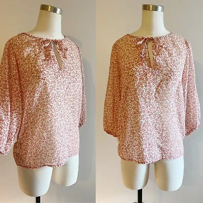 1970s Indian Cotton TOP Blouse Size XS/SMALL VINTAGE Balloon Sleeve BOHO HIPPIE • $60